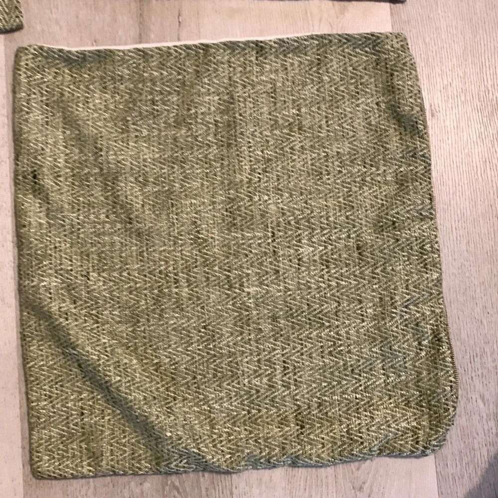 Aesthetic Abode Set of 3 Sage Green Chevron Woven Pillow Covers 20x20 Boho